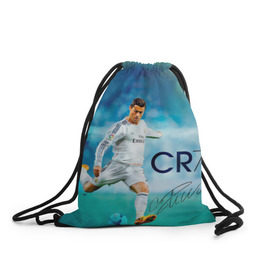 Рюкзак-мешок 3D с принтом Ronaldo в Курске, 100% полиэстер | плотность ткани — 200 г/м2, размер — 35 х 45 см; лямки — толстые шнурки, застежка на шнуровке, без карманов и подкладки | роналдо