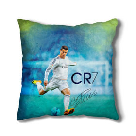 Подушка 3D с принтом Ronaldo в Курске, наволочка – 100% полиэстер, наполнитель – холлофайбер (легкий наполнитель, не вызывает аллергию). | состоит из подушки и наволочки. Наволочка на молнии, легко снимается для стирки | роналдо