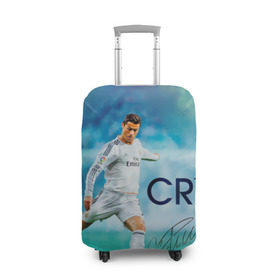 Чехол для чемодана 3D с принтом Ronaldo в Курске, 86% полиэфир, 14% спандекс | двустороннее нанесение принта, прорези для ручек и колес | роналдо