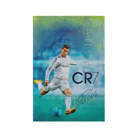 Обложка для паспорта матовая кожа с принтом Ronaldo в Курске, натуральная матовая кожа | размер 19,3 х 13,7 см; прозрачные пластиковые крепления | Тематика изображения на принте: роналдо