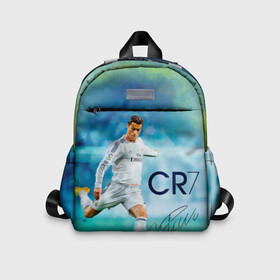 Детский рюкзак 3D с принтом Ronaldo в Курске, 100% полиэстер | лямки с регулируемой длиной, сверху петелька, чтобы рюкзак можно было повесить на вешалку. Основное отделение закрывается на молнию, как и внешний карман. Внутри дополнительный карман. По бокам два дополнительных кармашка | роналдо