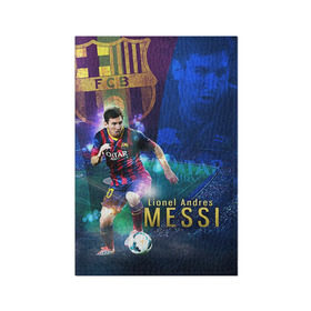 Обложка для паспорта матовая кожа с принтом Messi в Курске, натуральная матовая кожа | размер 19,3 х 13,7 см; прозрачные пластиковые крепления | месси
