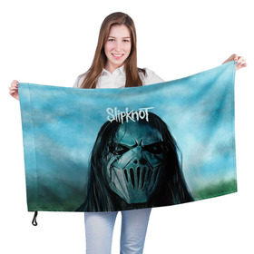 Флаг 3D с принтом Slipknot в Курске, 100% полиэстер | плотность ткани — 95 г/м2, размер — 67 х 109 см. Принт наносится с одной стороны | deth | rock | slipknot | маска | мрак | рок | слипнот