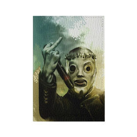 Обложка для паспорта матовая кожа с принтом Slipknot в Курске, натуральная матовая кожа | размер 19,3 х 13,7 см; прозрачные пластиковые крепления | deth | rock | slipknot | маска | мрак | рок | слипнот