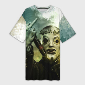 Платье-футболка 3D с принтом Slipknot в Курске,  |  | deth | rock | slipknot | маска | мрак | рок | слипнот