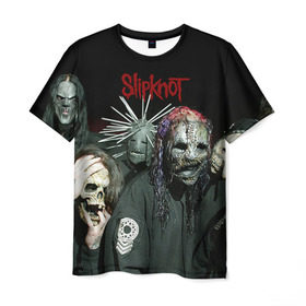 Мужская футболка 3D с принтом Slipknot в Курске, 100% полиэфир | прямой крой, круглый вырез горловины, длина до линии бедер | deth | rock | slipknot | маска | мрак | рок | слипнот