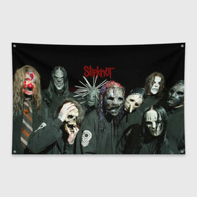 Флаг-баннер с принтом Slipknot в Курске, 100% полиэстер | размер 67 х 109 см, плотность ткани — 95 г/м2; по краям флага есть четыре люверса для крепления | deth | rock | slipknot | маска | мрак | рок | слипнот