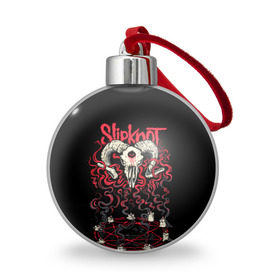Ёлочный шар с принтом Slipknot в Курске, Пластик | Диаметр: 77 мм | deth | rock | slipknot | баран | маска | мрак | рок | слипнот | череп