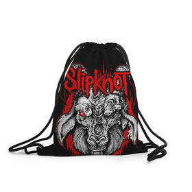 Рюкзак-мешок 3D с принтом Slipknot в Курске, 100% полиэстер | плотность ткани — 200 г/м2, размер — 35 х 45 см; лямки — толстые шнурки, застежка на шнуровке, без карманов и подкладки | deth | rock | slipknot | маска | мрак | рок | слипнот | череп