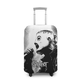 Чехол для чемодана 3D с принтом Slipknot в Курске, 86% полиэфир, 14% спандекс | двустороннее нанесение принта, прорези для ручек и колес | rock | slipknot | маска | мрак | рок | слипнот