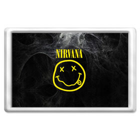 Магнит 45*70 с принтом Nirvana в Курске, Пластик | Размер: 78*52 мм; Размер печати: 70*45 | cobain | curt | nirvana | rock | smile | кобейн | курт | рок | смайл
