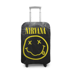 Чехол для чемодана 3D с принтом Nirvana в Курске, 86% полиэфир, 14% спандекс | двустороннее нанесение принта, прорези для ручек и колес | cobain | curt | nirvana | rock | smile | кобейн | курт | рок | смайл