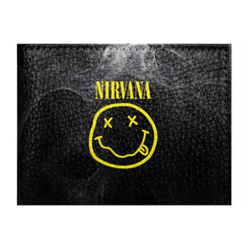 Обложка для студенческого билета с принтом Nirvana в Курске, натуральная кожа | Размер: 11*8 см; Печать на всей внешней стороне | Тематика изображения на принте: cobain | curt | nirvana | rock | smile | кобейн | курт | рок | смайл