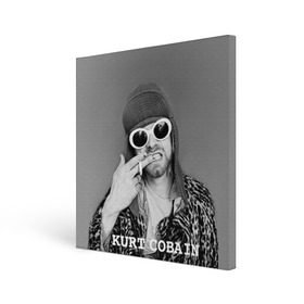 Холст квадратный с принтом Nirvana в Курске, 100% ПВХ |  | cobain | curt | nirvana | rock | кобейн | курт | рок