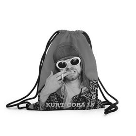 Рюкзак-мешок 3D с принтом Nirvana в Курске, 100% полиэстер | плотность ткани — 200 г/м2, размер — 35 х 45 см; лямки — толстые шнурки, застежка на шнуровке, без карманов и подкладки | cobain | curt | nirvana | rock | кобейн | курт | рок