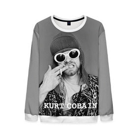 Мужской свитшот 3D с принтом Nirvana в Курске, 100% полиэстер с мягким внутренним слоем | круглый вырез горловины, мягкая резинка на манжетах и поясе, свободная посадка по фигуре | cobain | curt | nirvana | rock | кобейн | курт | рок