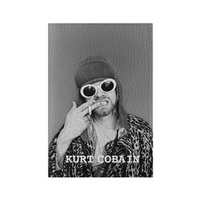 Обложка для паспорта матовая кожа с принтом Nirvana в Курске, натуральная матовая кожа | размер 19,3 х 13,7 см; прозрачные пластиковые крепления | cobain | curt | nirvana | rock | кобейн | курт | рок