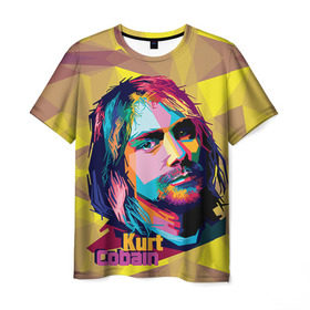 Мужская футболка 3D с принтом Nirvana в Курске, 100% полиэфир | прямой крой, круглый вырез горловины, длина до линии бедер | cobain | curt | nirvana | rock | абстракт | кобейн | курт | рок
