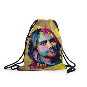 Рюкзак-мешок 3D с принтом Nirvana в Курске, 100% полиэстер | плотность ткани — 200 г/м2, размер — 35 х 45 см; лямки — толстые шнурки, застежка на шнуровке, без карманов и подкладки | cobain | curt | nirvana | rock | абстракт | кобейн | курт | рок