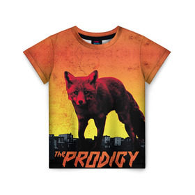 Детская футболка 3D с принтом The Prodigy в Курске, 100% гипоаллергенный полиэфир | прямой крой, круглый вырез горловины, длина до линии бедер, чуть спущенное плечо, ткань немного тянется | Тематика изображения на принте: лиса