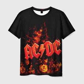Мужская футболка 3D с принтом AC/DC в Курске, 100% полиэфир | прямой крой, круглый вырез горловины, длина до линии бедер | ac dc | acdc | rock | рок | эйсидиси