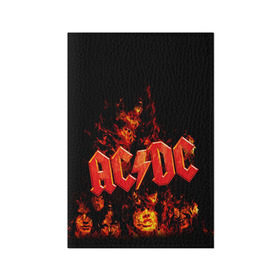Обложка для паспорта матовая кожа с принтом AC/DC в Курске, натуральная матовая кожа | размер 19,3 х 13,7 см; прозрачные пластиковые крепления | ac dc | acdc | rock | рок | эйсидиси