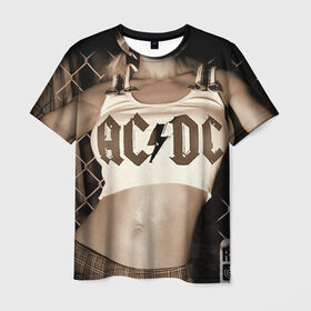 Мужская футболка 3D с принтом AC/DC в Курске, 100% полиэфир | прямой крой, круглый вырез горловины, длина до линии бедер | Тематика изображения на принте: ac dc | acdc | rock | рок | эйсидиси