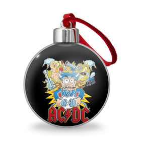 Ёлочный шар с принтом AC/DC в Курске, Пластик | Диаметр: 77 мм | ac dc | acdc | rock | рок | эйсидиси