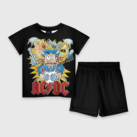 Детский костюм с шортами 3D с принтом AC DC в Курске,  |  | ac dc | acdc | rock | рок | эйсидиси