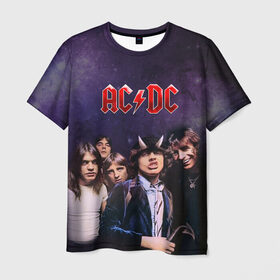 Мужская футболка 3D с принтом AC/DC в Курске, 100% полиэфир | прямой крой, круглый вырез горловины, длина до линии бедер | ac dc | acdc | hell | highway | rock | to | рок | эйсидиси