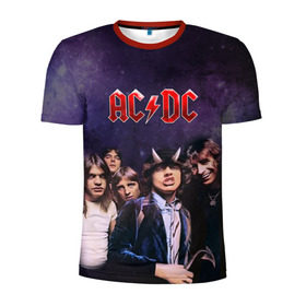 Мужская футболка 3D спортивная с принтом AC/DC в Курске, 100% полиэстер с улучшенными характеристиками | приталенный силуэт, круглая горловина, широкие плечи, сужается к линии бедра | Тематика изображения на принте: ac dc | acdc | hell | highway | rock | to | рок | эйсидиси