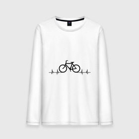 Мужской лонгслив хлопок с принтом Велоспорт в Курске, 100% хлопок |  | bicycle | bike | biker | байк | велик | велосипед | велосипедист | велоспорт | кардиограмма | спорт