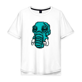 Мужская футболка хлопок Oversize с принтом Rufus в Курске, 100% хлопок | свободный крой, круглый ворот, “спинка” длиннее передней части | elephant | hotline miami | hotlinemiami | слон