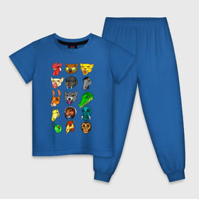 Детская пижама хлопок с принтом Hotline Miami Masks в Курске, 100% хлопок |  брюки и футболка прямого кроя, без карманов, на брюках мягкая резинка на поясе и по низу штанин
 | hotline miami