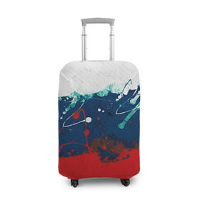 Чехол для чемодана 3D с принтом Флаг в Курске, 86% полиэфир, 14% спандекс | двустороннее нанесение принта, прорези для ручек и колес | россия | русские | рф | триколор