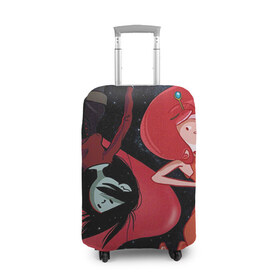Чехол для чемодана 3D с принтом Марселин и Жвачка в Курске, 86% полиэфир, 14% спандекс | двустороннее нанесение принта, прорези для ручек и колес | bubblegum | marcelline | баблгам | вампир | время | жвачка | марселин | приключений