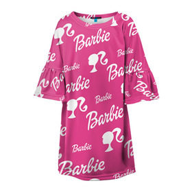Детское платье 3D с принтом Barbie в Курске, 100% полиэстер | прямой силуэт, чуть расширенный к низу. Круглая горловина, на рукавах — воланы | barbie | барби | кукла