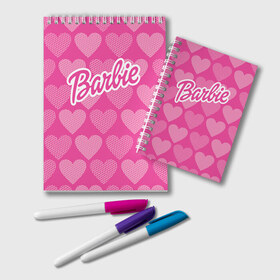 Блокнот с принтом Barbie в Курске, 100% бумага | 48 листов, плотность листов — 60 г/м2, плотность картонной обложки — 250 г/м2. Листы скреплены удобной пружинной спиралью. Цвет линий — светло-серый
 | barbie | барби | кукла
