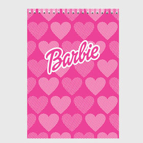 Скетчбук с принтом Barbie в Курске, 100% бумага
 | 48 листов, плотность листов — 100 г/м2, плотность картонной обложки — 250 г/м2. Листы скреплены сверху удобной пружинной спиралью | barbie | барби | кукла