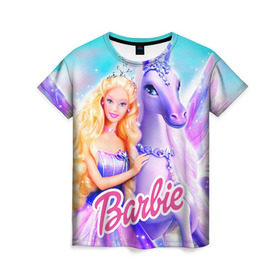 Женская футболка 3D с принтом Barbie в Курске, 100% полиэфир ( синтетическое хлопкоподобное полотно) | прямой крой, круглый вырез горловины, длина до линии бедер | barbie | барби | кукла