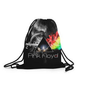 Рюкзак-мешок 3D с принтом Pink Floyd в Курске, 100% полиэстер | плотность ткани — 200 г/м2, размер — 35 х 45 см; лямки — толстые шнурки, застежка на шнуровке, без карманов и подкладки | Тематика изображения на принте: pink floyd | rock | рок