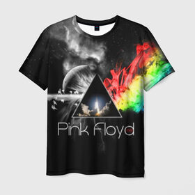 Мужская футболка 3D с принтом Pink Floyd в Курске, 100% полиэфир | прямой крой, круглый вырез горловины, длина до линии бедер | pink floyd | rock | рок