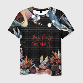 Мужская футболка 3D с принтом Pink Floyd в Курске, 100% полиэфир | прямой крой, круглый вырез горловины, длина до линии бедер | pink floyd | rock | wall | рок