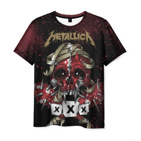 Мужская футболка 3D с принтом Metallica в Курске, 100% полиэфир | прямой крой, круглый вырез горловины, длина до линии бедер | metallica | металл | рок