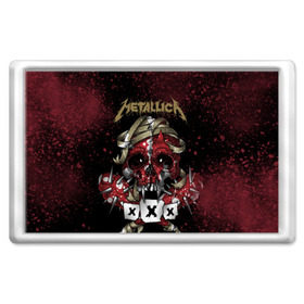 Магнит 45*70 с принтом Metallica в Курске, Пластик | Размер: 78*52 мм; Размер печати: 70*45 | metallica | металл | рок