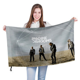 Флаг 3D с принтом Imagine Dragons в Курске, 100% полиэстер | плотность ткани — 95 г/м2, размер — 67 х 109 см. Принт наносится с одной стороны | imagine dragons