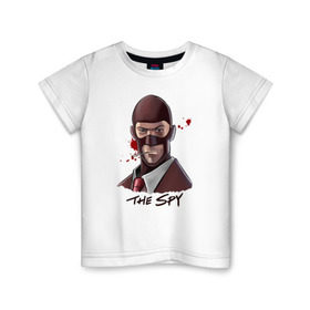 Детская футболка хлопок с принтом Шпион в Курске, 100% хлопок | круглый вырез горловины, полуприлегающий силуэт, длина до линии бедер | team fortress 2 | пиромант | скаут | тим фортресс | шпион