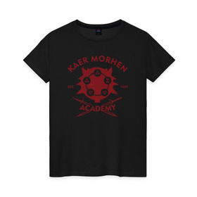 Женская футболка хлопок с принтом Kaer Morhen Academy в Курске, 100% хлопок | прямой крой, круглый вырез горловины, длина до линии бедер, слегка спущенное плечо | kaer morhen academy ведьмак 3 witcher