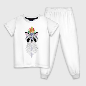 Детская пижама хлопок с принтом Дух енота в Курске, 100% хлопок |  брюки и футболка прямого кроя, без карманов, на брюках мягкая резинка на поясе и по низу штанин
 | енот