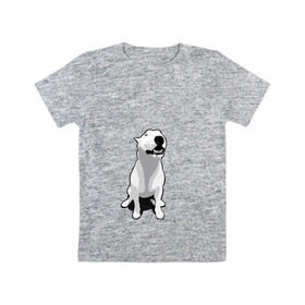 Детская футболка хлопок с принтом Бультерьер в Курске, 100% хлопок | круглый вырез горловины, полуприлегающий силуэт, длина до линии бедер | пес | собака